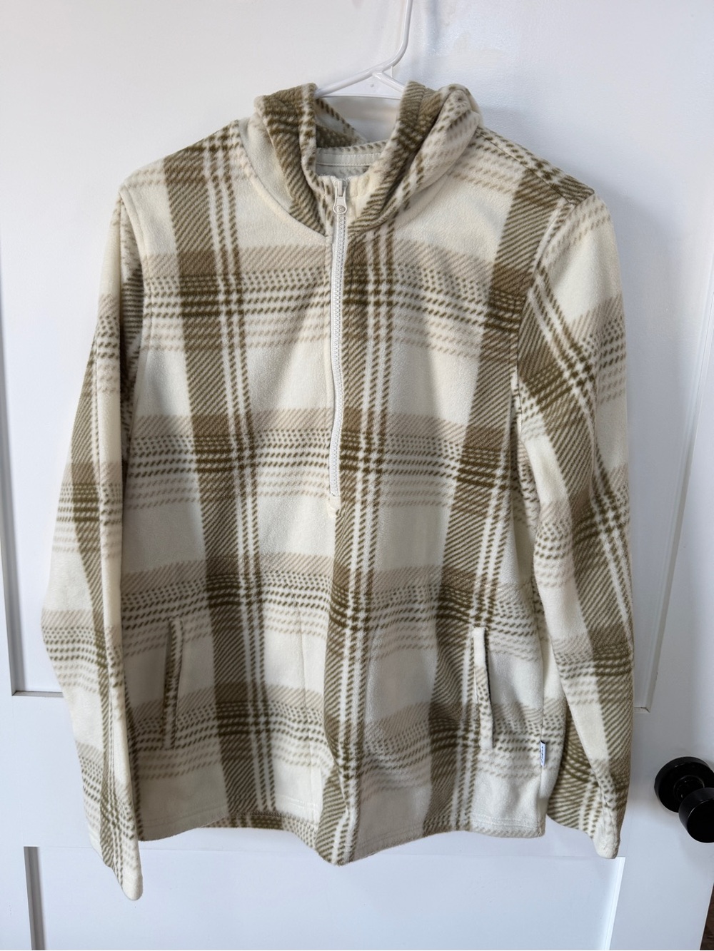 O'Neill Josie Plaid Fleece Half-Zip Hoodie Size M